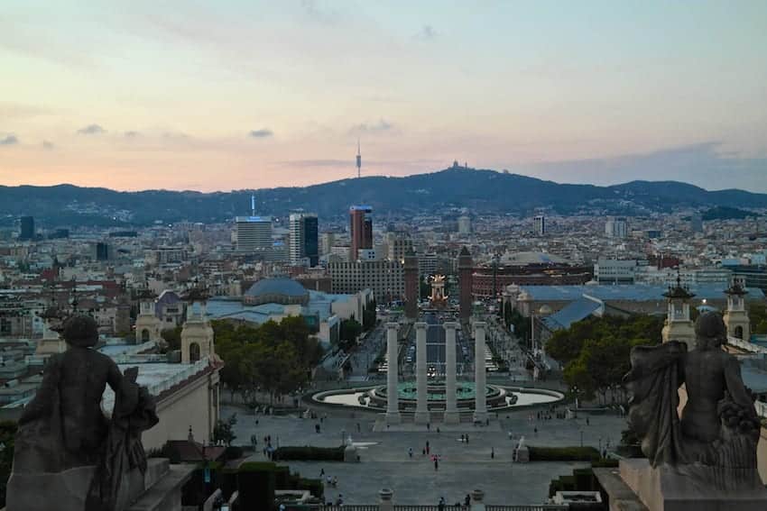 Barcellona, vista su Piazza di Spagna