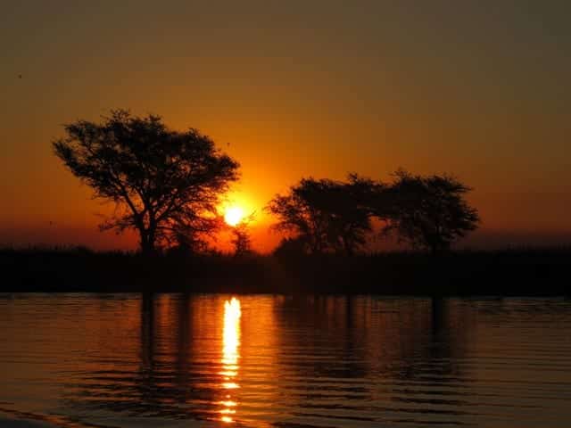 Tramonto in Botswana