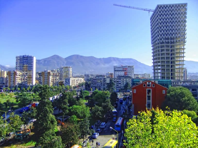 Centro di Tirana dall'alto